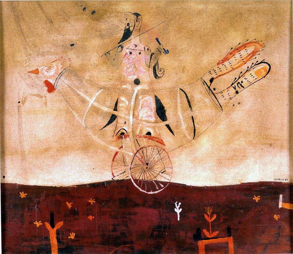 G.Foppiani,Musicante,cm.21,5x14temp.su carta 1964