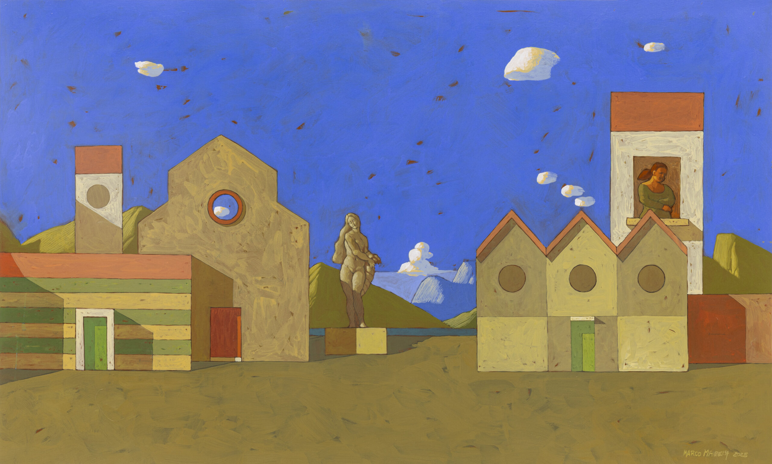 La città in attesa V 60x100cm temp su tavola 2025